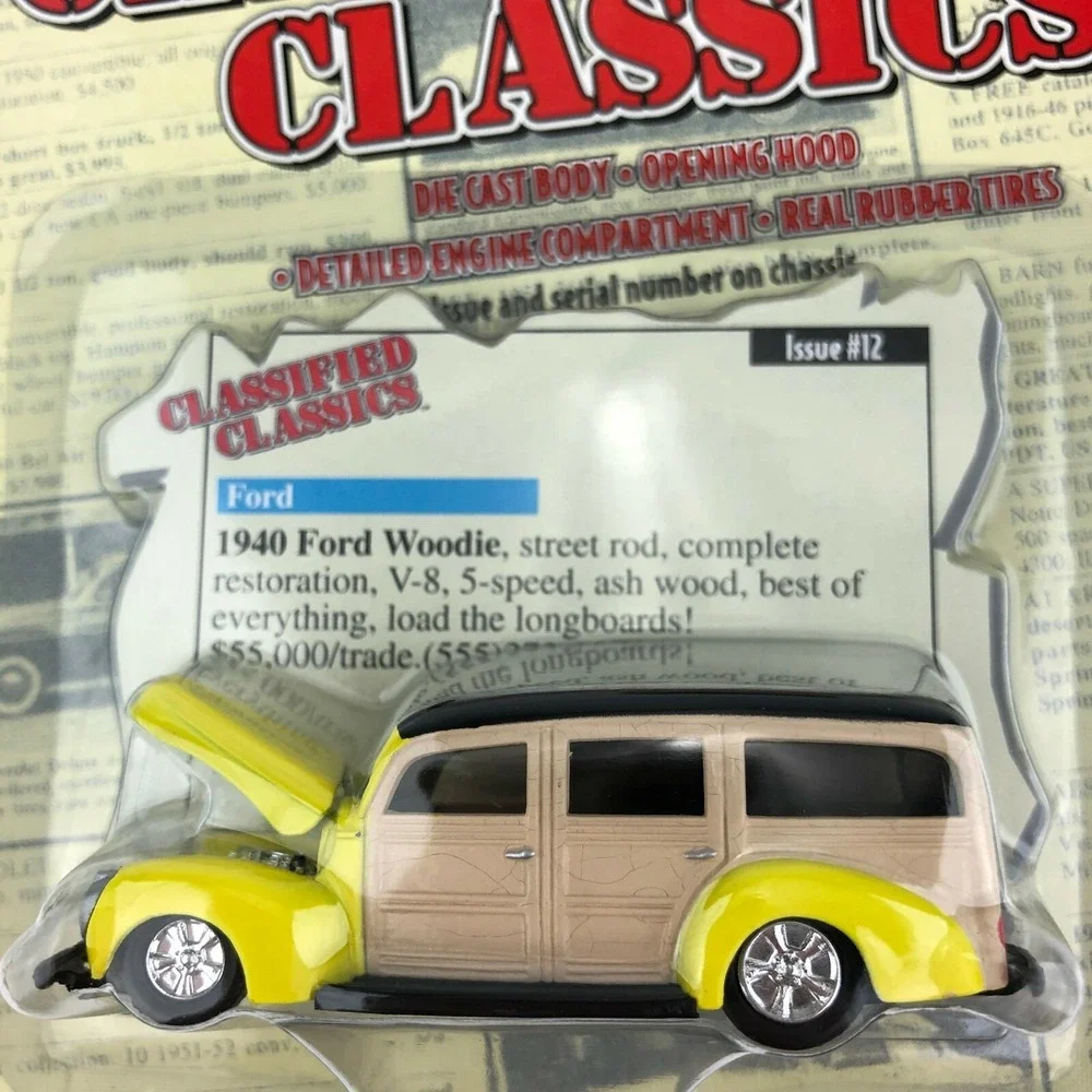 Racing Champions Classified Classics 1940 '40 Ford Woodie Yellow Die Cast 1/64